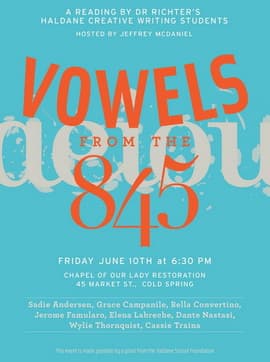 Sunset Reading Series | Vowels from the 845