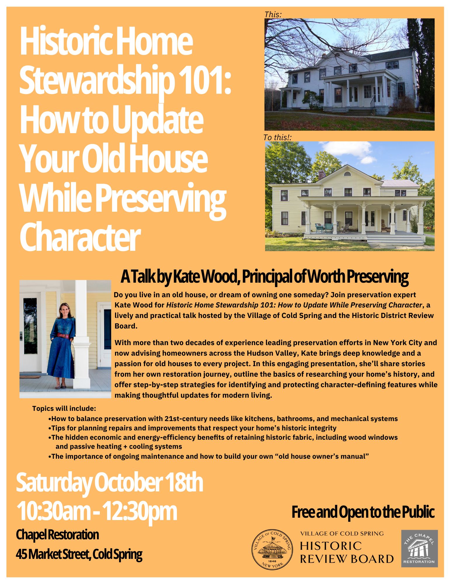 Historic Home Stewardship 101 – Lecture