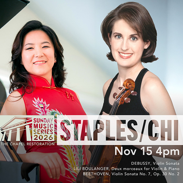 Sheryl Staples, violin; Yalin Chi, piano